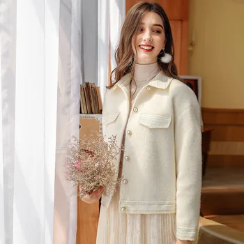 

Coat Women Winter 2019 New Plus Velvet Thick Korean Coat Lady Wild Woolen Short Coat Coats and Jackets Women