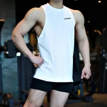 Мышцы Фитнес братья без рукавов повседневный Европа и Америка из чистого хлопка свободное-Fit вырез лодочкой жилет спортивный жилет Мужская Весна