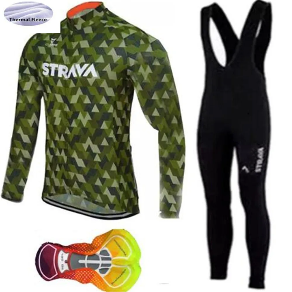 TEAM STRAVA, с длинным рукавом, для велоспорта, Джерси, велосипедные штаны, набор, мужские, 19D колодки, Ropa Ciclismo, дышащая одежда для велоспорта, Maillot Culotte