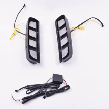 

For Honda Civic Type R 2018 2019 DRL Led Daytime Running Lights Yellow Turn Signal Lamp ABS Waterproof