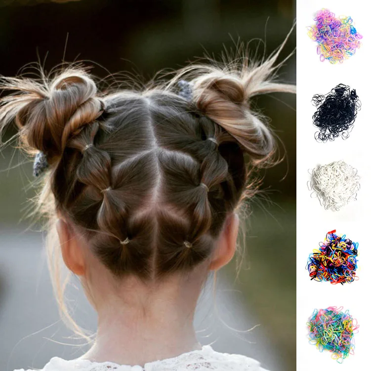 500 шт. Цветные Одноразовые эластичные резинки для волос для девочек, резинки для волос, Детские аксессуары для волос, милый детский головной убор|Аксессуары для волос|   | АлиЭкспресс
