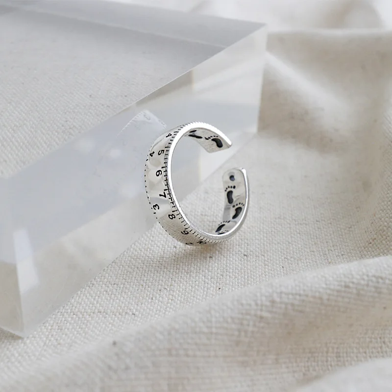 Шанис старый кольцо из стерлингового серебра 925 INS часы в стиле ретро линейка следы Открытие Кольца в Корейском стиле для девушек и женщин праздничный свадебный подарок