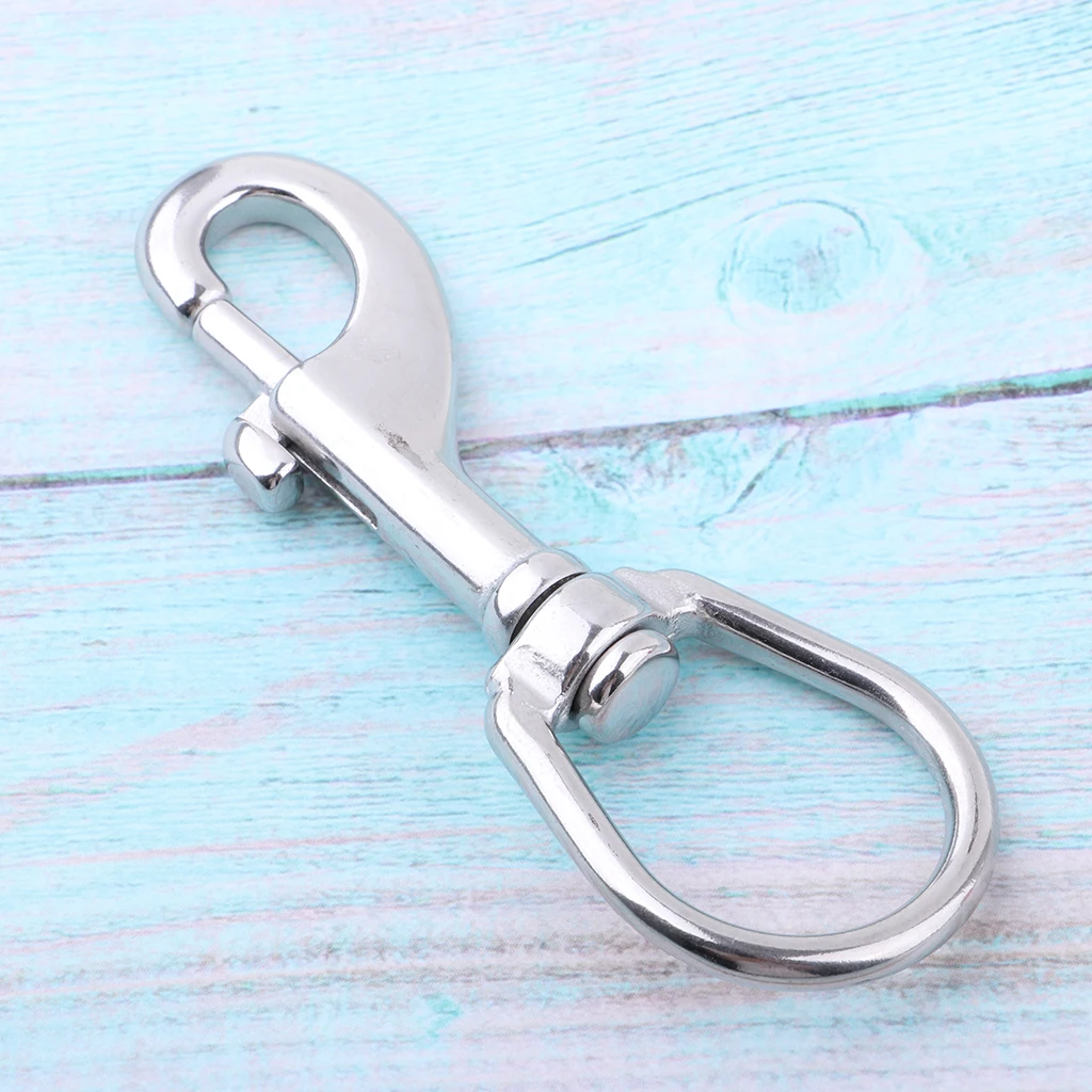 Diving Clips, Stainless Steel Swivel Eye Snap Hook Dive Single Ended Swivel Eye Bolt Hook Buckle Dog Clip Gear Equipment 101mm