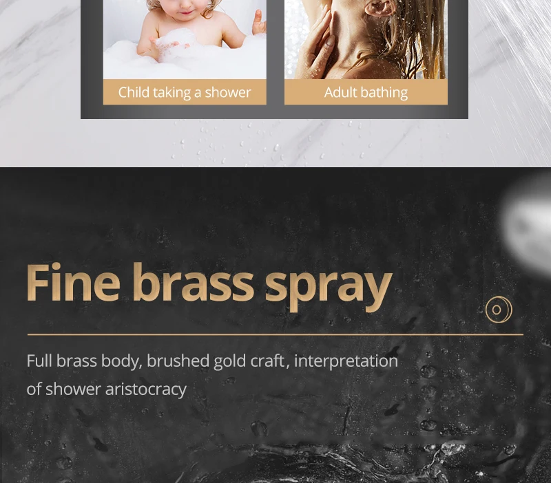 Brushed Gold Shower System  10 Shower Faucet Set Bathroom Rain Shower head and 3-Setting Handheld Shower Head Set (16)