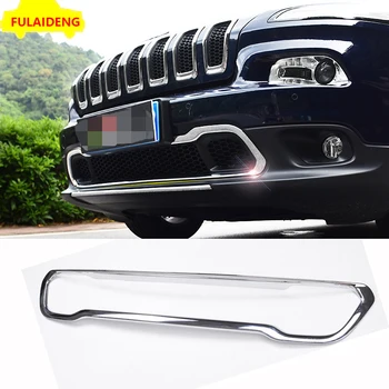 

1pcs For Jeep Cherokee 2014-2018 ABS Chrome Front Center Racing Grille Bumper Cover Trim Car Styling Accessories