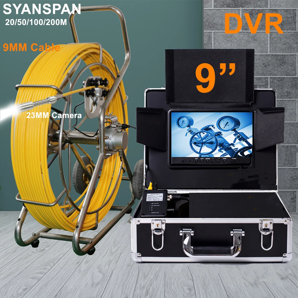 Pipe Inspection Camera 20200M, SYANSPAN 9inch monitor Sewer Camera