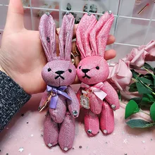 Cute Xuyuan Rabbit Cartoon Small Gift Bag Emery Fabric Pendant Hanging Decoration Phone Case Accessories guan jie tu Keychain