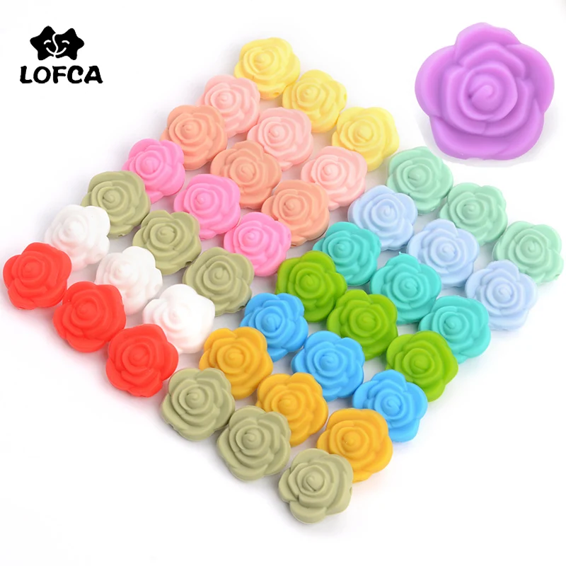 LOFCA 10 шт. силиконовые бусины в виде Розы детский Прорезыватель для зубов пищевого
