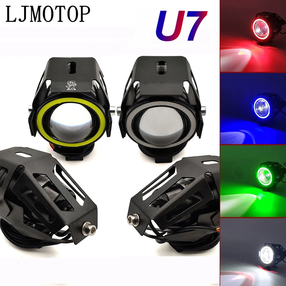 

125W Motorcycle Headlight 3000LM Low Beam Flash U7 light LED auxiliary For Yamaha TTR600 XT250 TRICKER DT230 DT125