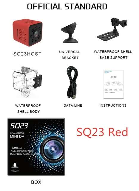 SQ23 SQ11 мини камера HD 1080P DV видеокамера сенсор Nachtsicht микро видеокамера движения DVR видео рекордер Спорт Cop Cam SQ12 SQ13 - Цвет: SQ23 Red