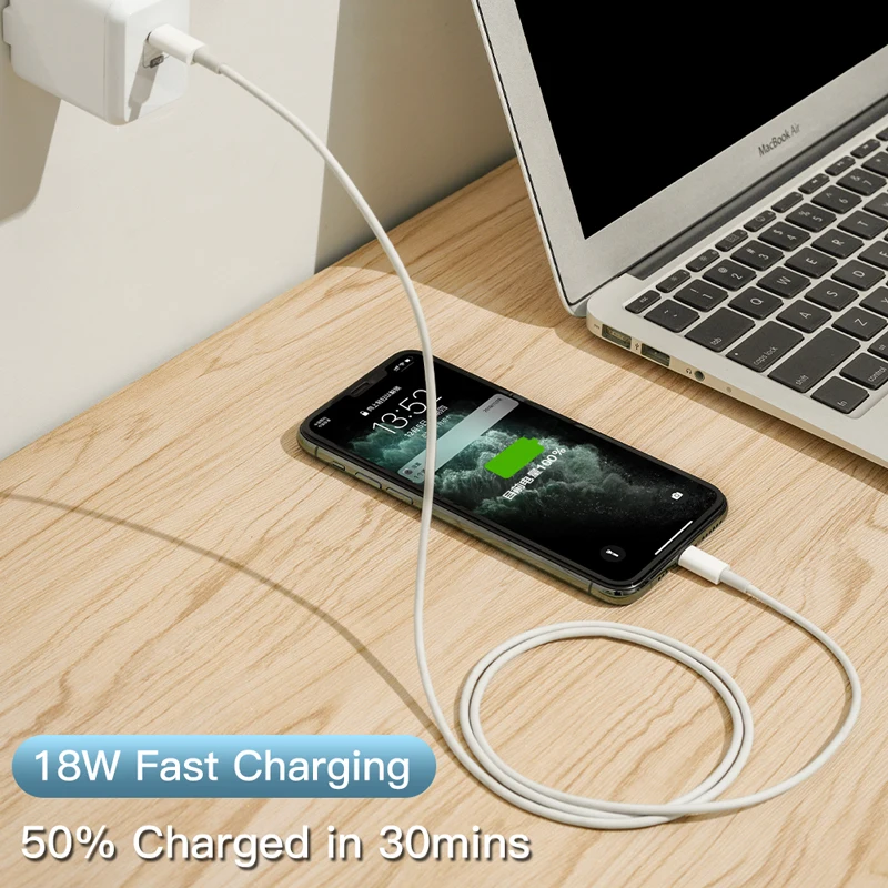 2 м 18 Вт USB PD кабель type C кабель зарядное устройство для Lightning iPhone 11 Pro 8 Plus X XR XS Max длинный провод для быстрого заряда для iPad Macbook
