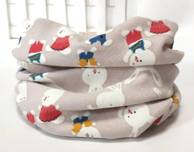 Solid Candy Color Baby Scarf Cotton Ring Scarf Children Neck Collar Boy Kids Neckerchief Autumn Winter Girls Scarf - Цвет: bunny