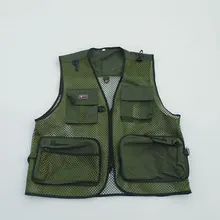 New Style Summer Men Fishing Vest Mesh Waistcoat Photography Outdoor Director Multi-pockets Casual Wear