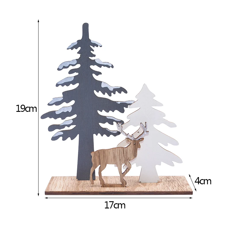 Деревянные Рождественские елки Рождественский северный олень Сращивание олень Рождественские украшения Новогоднее украшение для дома вечерние украшения для стола подарок для детей adornos de navidad