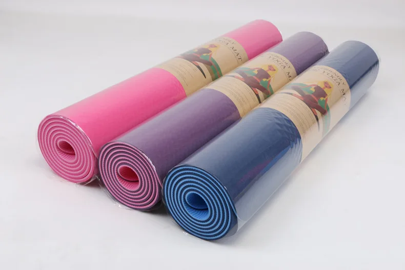 6 Mm X 80 Cm* 183 Micro Flaw Double Color TPE Yoga Mat Environmentally Friendly Tasteless Widened Anti-slip Fitness Dance Pad