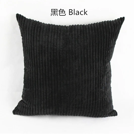 Stripe Black Полоса из мягкого вельвета плюшевая в клетку однотонная подушка покрытие 40*40 см домашний Декор Диван Подушка Чехол на заказ; большие размеры 35-45x45 50 60 - Цвет: Stripe Black