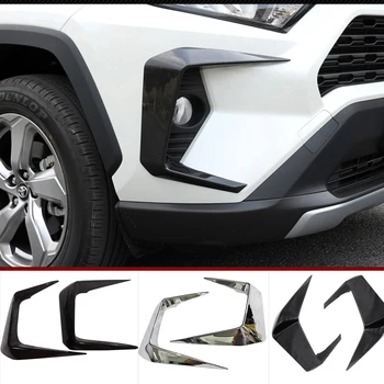 

2Pcs ABS Car Front Foglight Eyebrow Eyelid Frame Cover Fog Lamp Protector Stickers For Toyota RAV4 RAV 4 2019 2020 Accessories