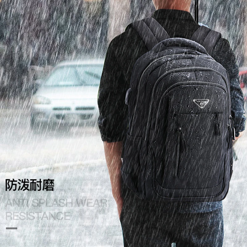 Men USB Charging Laptop Backpack 18 Inch Multi-functional High School College Student Backpack Male Travel Business Bag Pack 4