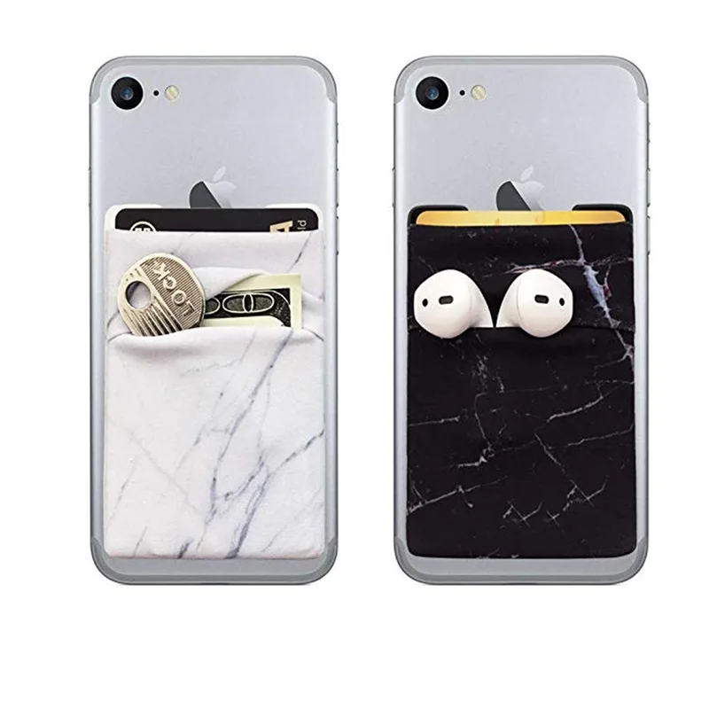 

Currently Available U-Shaped Double Layer Phone Stickers Marbling Phone Back Sticker Change Earphone Bag Card Holder