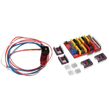 

1 Set 3D Printer Extruder Nozzle 0.4Mm with Heater Block Silicone Cover & 1 Set Cnc Shield + 4 X Drv8825 Driver Kit
