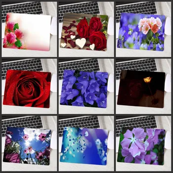 

Red Blue Purple Flower Mouse Pad Player NO Locking Edge Soft and Durable Gaming Non-slip Rubber Computer Table Mat
