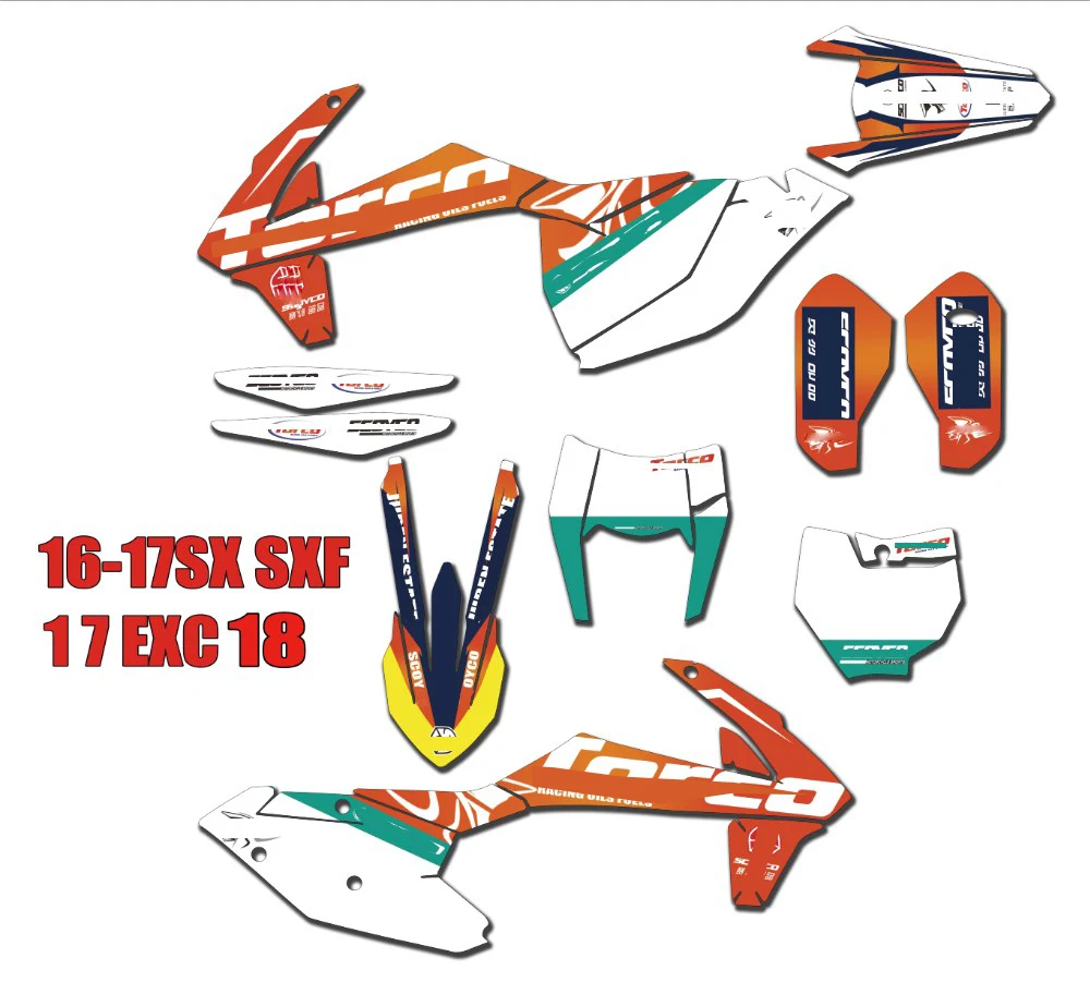 Стиль индивидуальные номера команды 3M наклейки графика для KTM EXC EXCF XCW SX SXF XC XCF