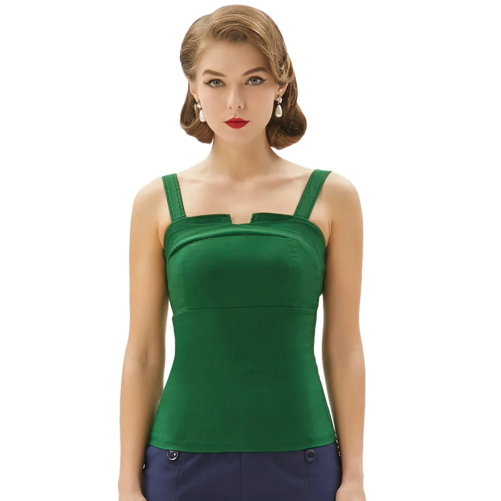 Solid Tops Womens Ladies Spaghetti strap Retro Vintage Summer Clubwear Sleeveless Slim fit