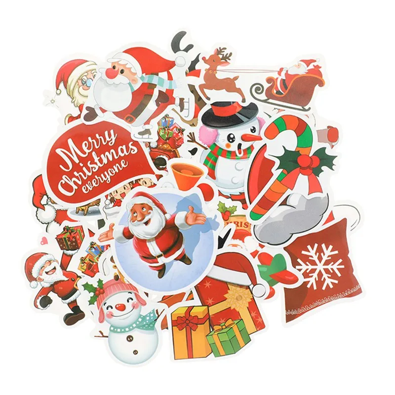 25Pcs Christmas Decals Skateboard Laptop Luggage car Guitar bicycle Stickers xmas decorations for home