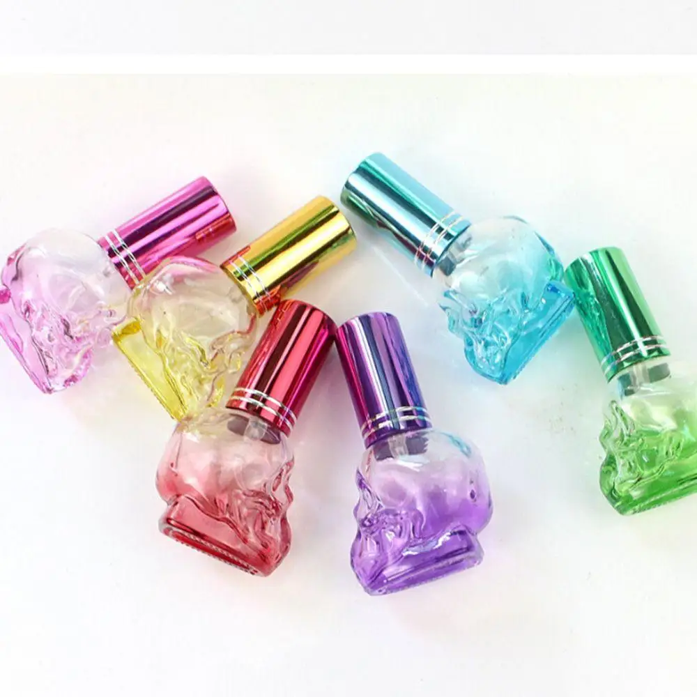 1PC 8ml projekt czaszki perfumy butelka przenośny podróżny Atomizer do  perfum szklany Spray zapach pompka Case pusty Mix kolor - AliExpress