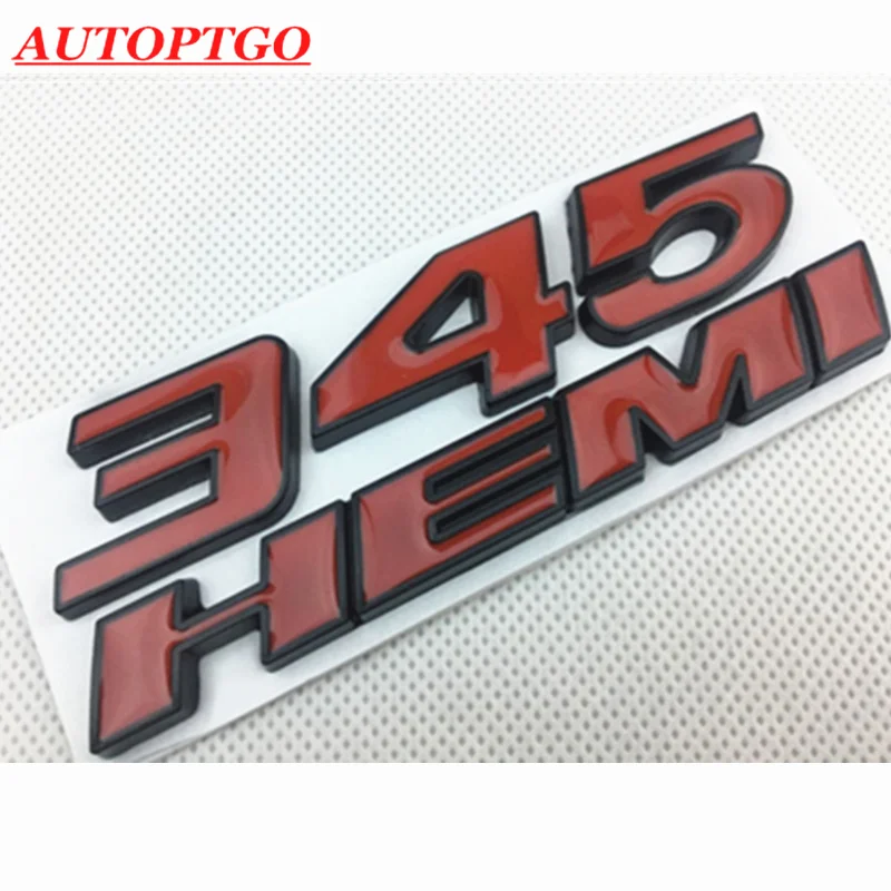 Красный/черный металл 345 HEMI 345 HEMI эмблема КРЫЛО боковой значок наклейка для большинства DODGE ram CHALLENGER зарядное устройство CHRYSLER 300C - Цвет: 345 HEMI Red