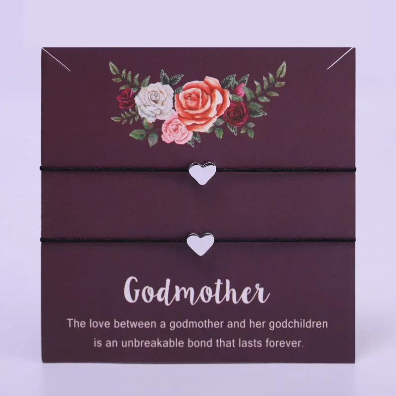 Godmother браслеты с крестообразной подвеской регулируемые для мамы и дочки лучшие