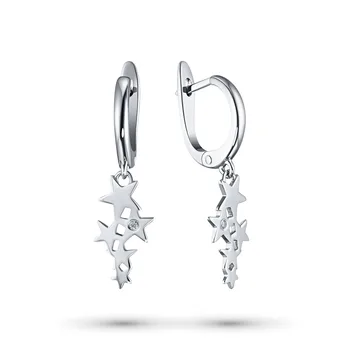 

Silver earrings with diamonds e0601sg04201611