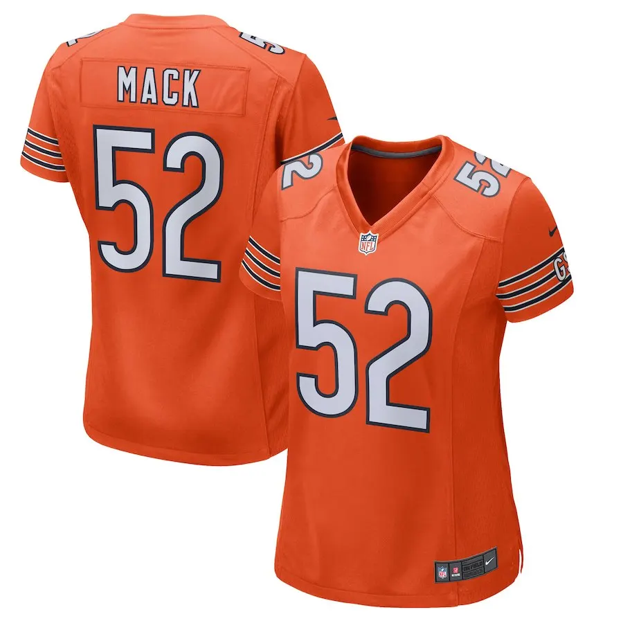 Женская футболка Chicago высокого качества bears Khalil Mack navy - Цвет: Women