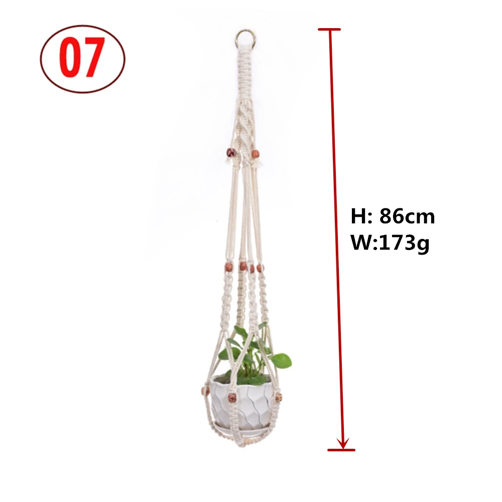 Plant Holder Basket Handmade Macrame Plant Hanger Flower Pot Hanger For Wall Decoration Countyard Garden Knotted Lifting Rope