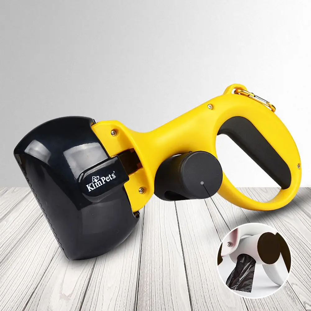 2 в 1 Pet Pooper Scooper+ Poop сумки набор для собак, кошек, уличная очистка отходов, для удаления какашек, для удаления какашек, для домашних животных - Цвет: yellow