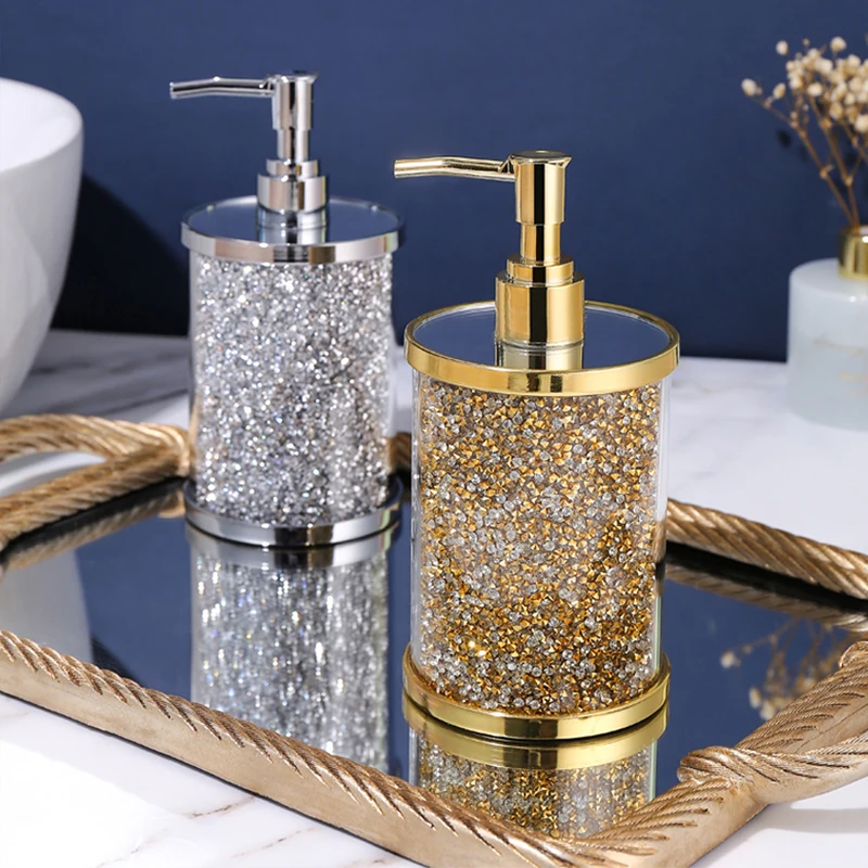 Light Luxury Broken Diamond Liquid Soap Dispensers Bathroom High grade