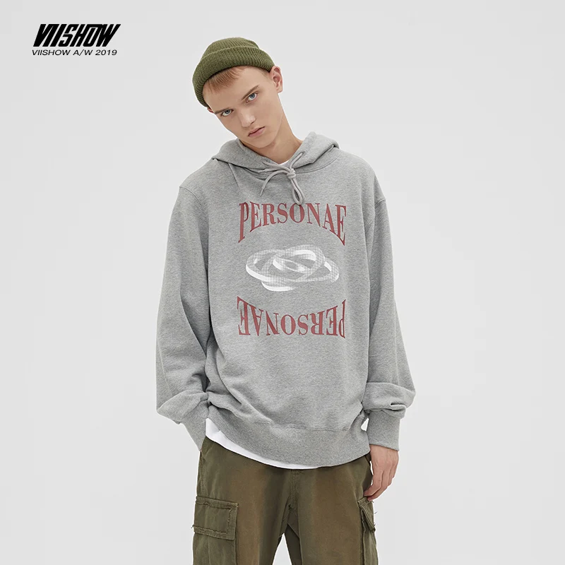 

VIISHOW Brand 2019 autumn mens Hoodies Solid color Long sleeves Casual print Hoodie cotton men Sweatshirt Hoodies WD2598193