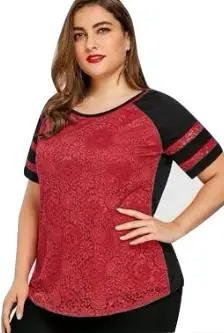 Новинка 2020 женские топы плюс размера летние кружевные лоскутные рубашки большие