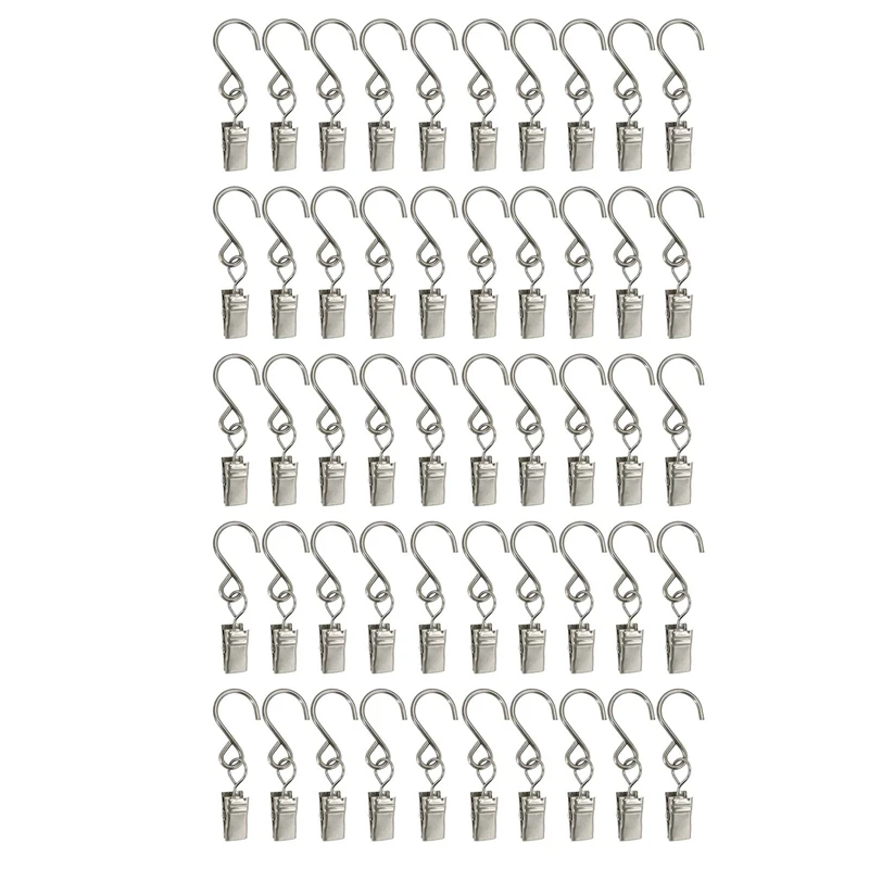 Promotion! S Hooks Curtain Clips 50 Pcs Hanging Party Lights Hangers Gutter Photo Camping Tents Art Craft Display Courtyar |