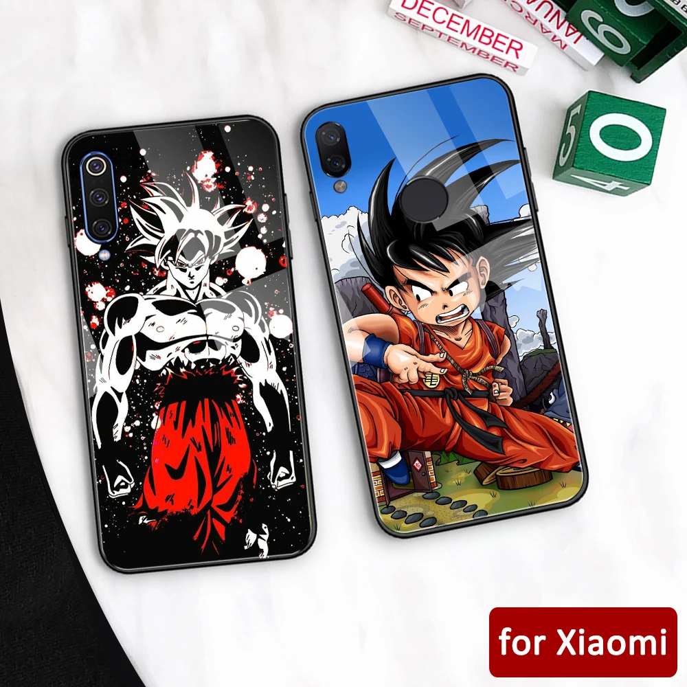 

For xiaomi max 3 case glass back cover anime goku note 7 case for Xiaomi mi 5 5s 6 6x Redmi Note 5 6 7 Mi Max 3 Mi play K20 pro