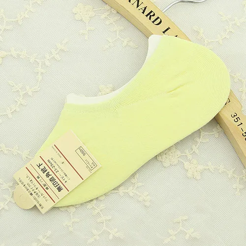 yellow E 5 пара/лот = 10 шт., женские носки-башмачки, летние, противоскользящие, хлопковые, яркие цвета, под прямым углом, женские носки Модные - Цвет: yellow E