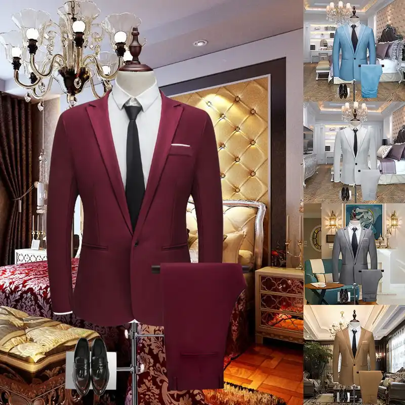 3xl بدل رجالي لحفلات الزفاف وحفلات التخرج بدل رجالي ضيقة بدلة رسمية لفساتين الأعمال سترة بنطلون Terno New بدلة Aliexpress