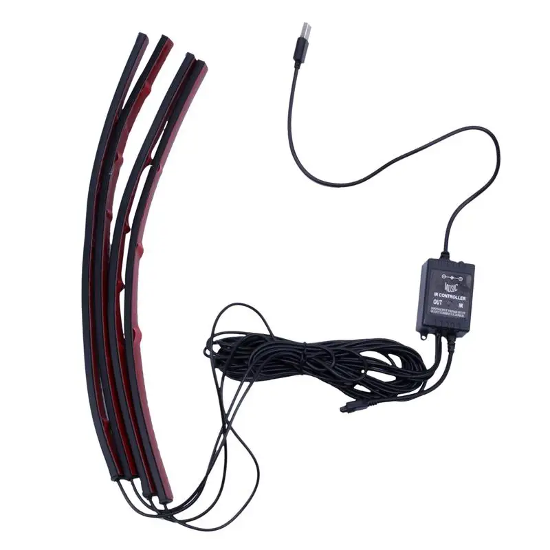 

HHO-4X18LED DC12V Lights USB Wireless Music Control 8 Color RGB Car Interior Lights