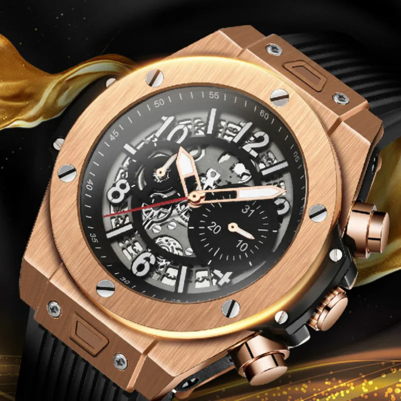 

Man Automatic Mechanical Watch High Quality Rolexable Silicone Luminous Waterproof Sports Men watches Relogio