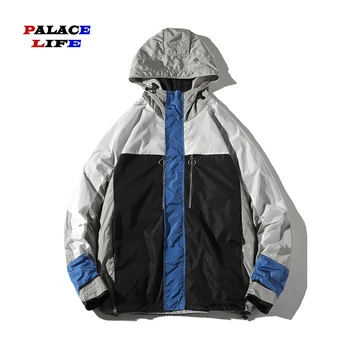 

2020 Autumn New Man Jacket With Hooded Fashion casual Coat Jackets Men Hip Hop Plus Size Streetwear Patchwork Print Jacket