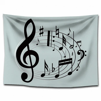 

Big Musical Notes Hip Hop Rock Retro Polyester Tapestry Wall Stickers Rock Reggae Flags Banners Hanging Paintings Wall Decor C