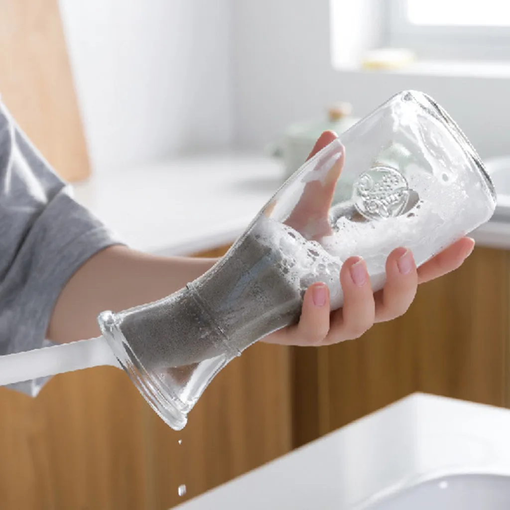 Long handle Sponge Brush Milk Bottle Cup Glass Washing Cleaning Kitchen Cleaner clean decontamination sponge cups brush
