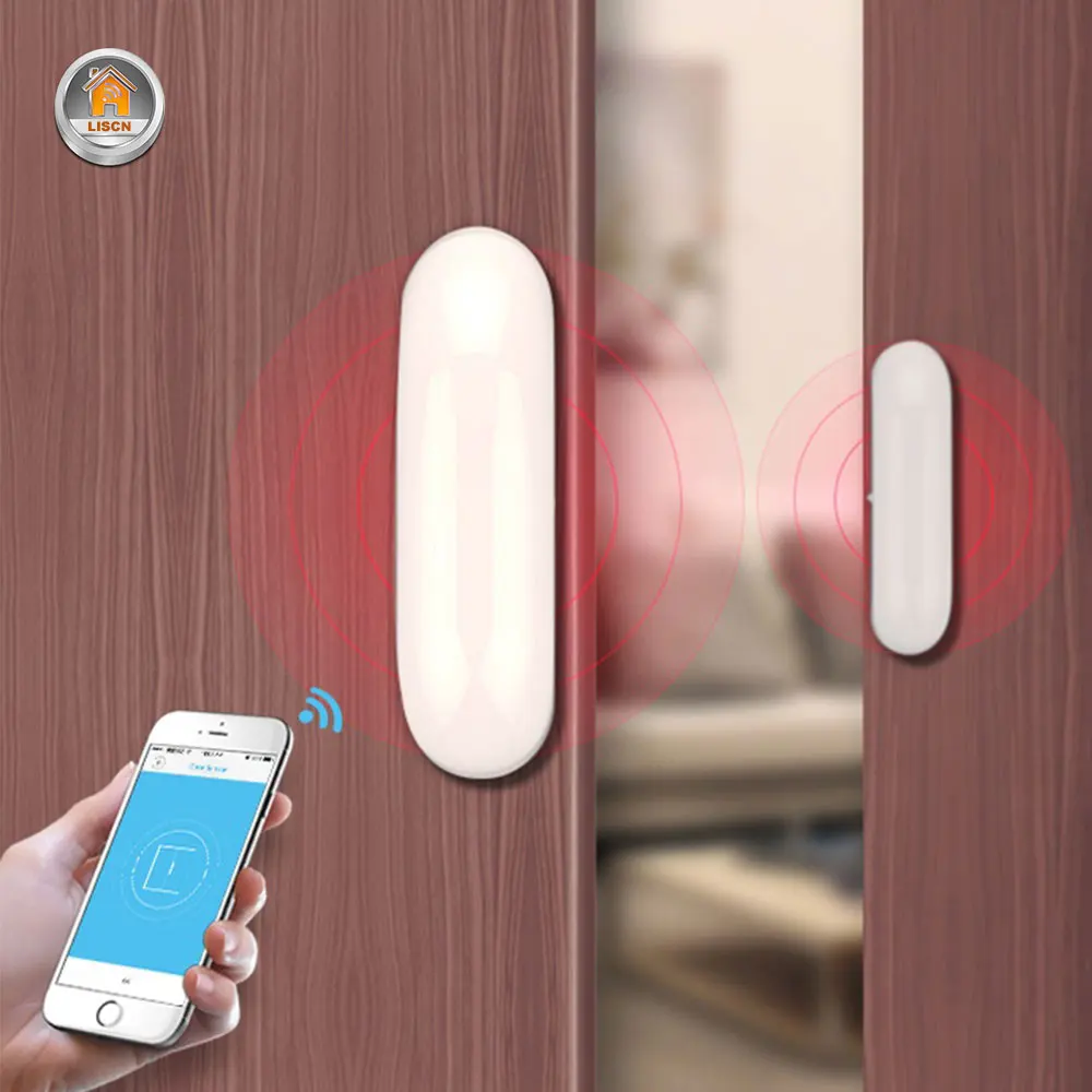 Умный Wi-Fi датчик двери и окна дома магнитное бесплатное приложение Тэй Смат жизнь Поддержка Android и iOS применение уведомления напоминание