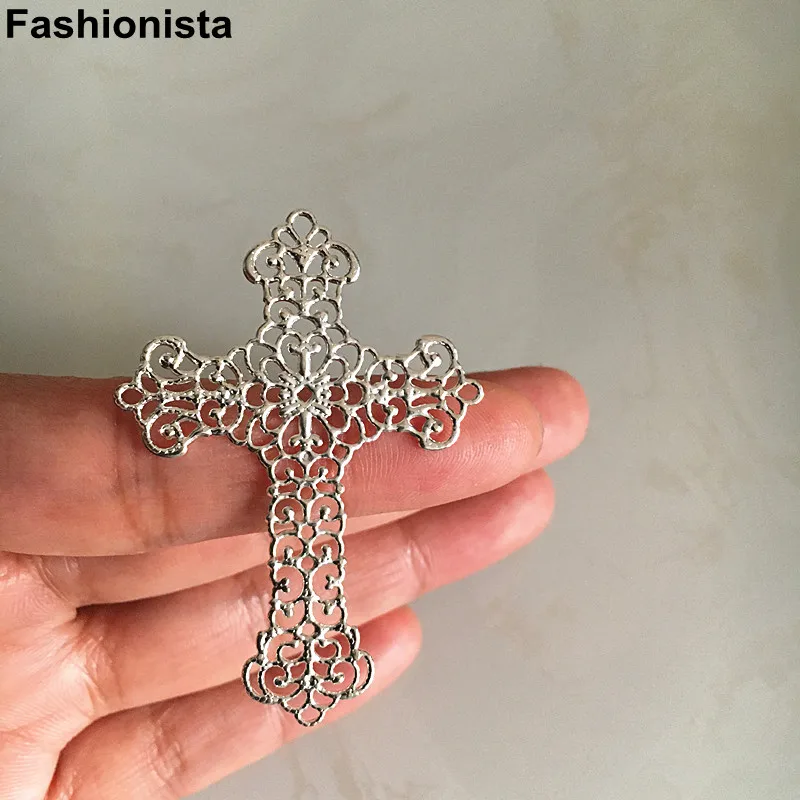 Cross Charms, Gold Silver Copper Filagree Cross Pendants