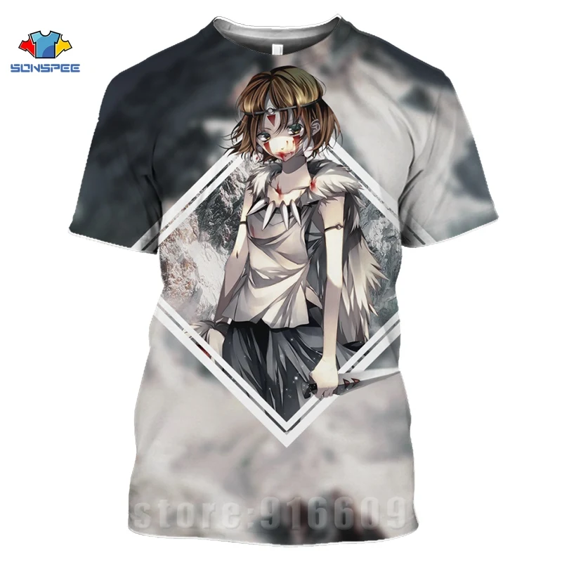 Anime Princess Mononoke T shirts 3D Print Cartoon T shirt Men's Streetwear Women Fashion T-shirt Harajuku Shirts Homme T-shirt (7)